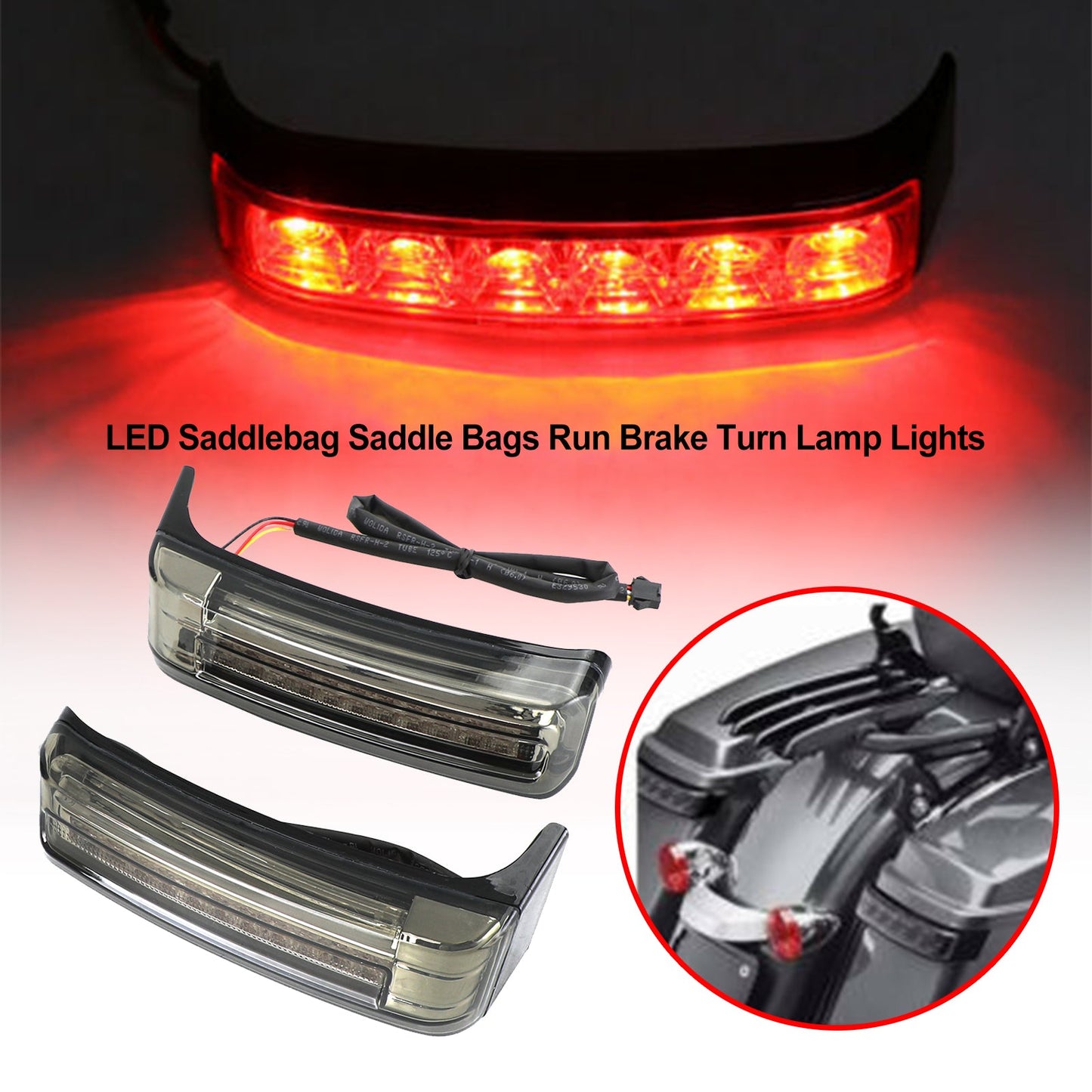 14-21 Touring Generic LED Saddlebag Saddle Bags Run Brake Turn Lamp Lights For