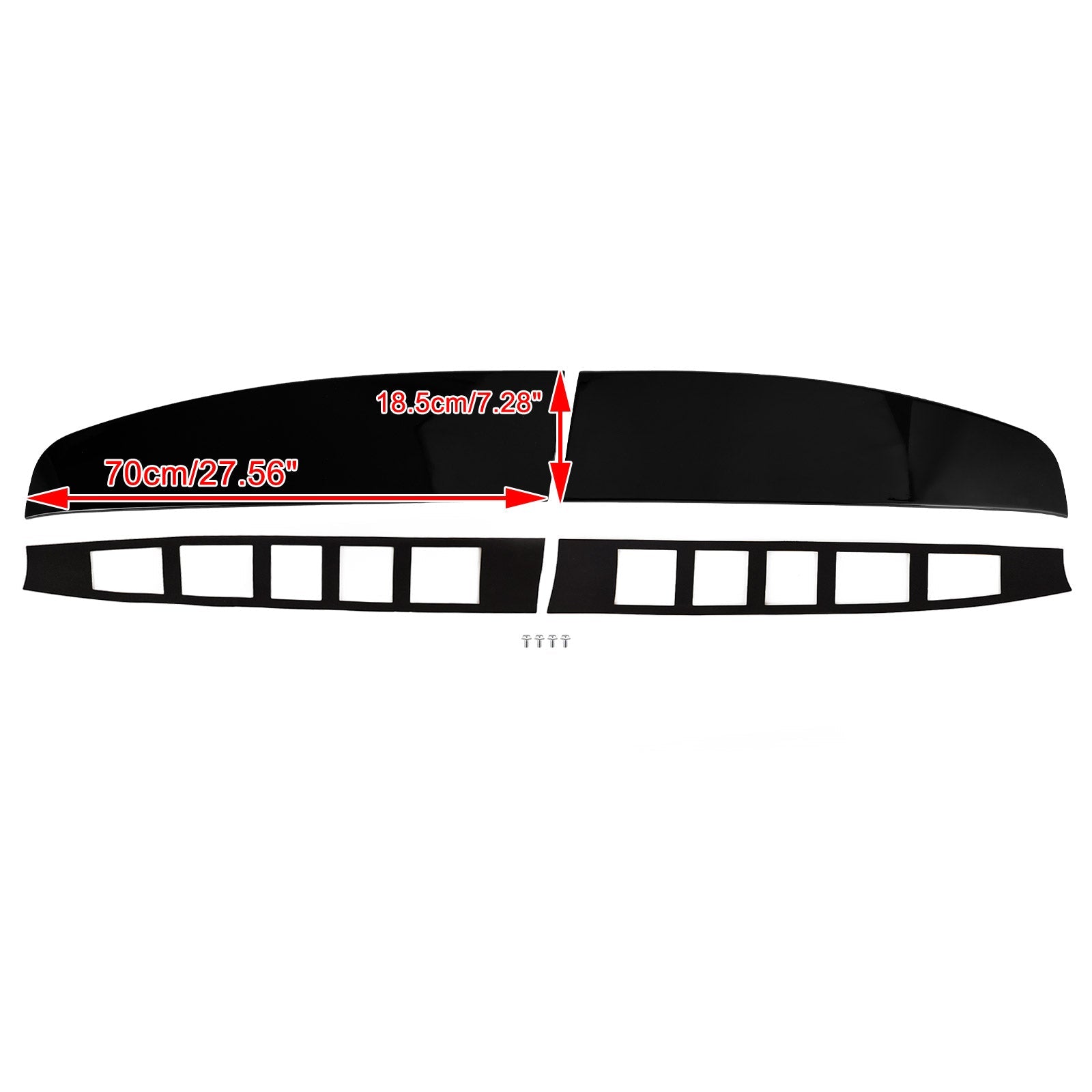 Black Rear Twin Barn Door Roof Spoiler Fit Ford Transit Custom 2012-2023
