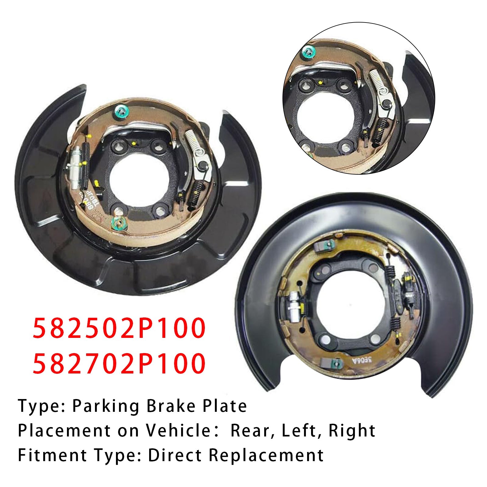 582502P100+582702P100 Left+Right Rear Parking Brake Plate For Hyundai Kia