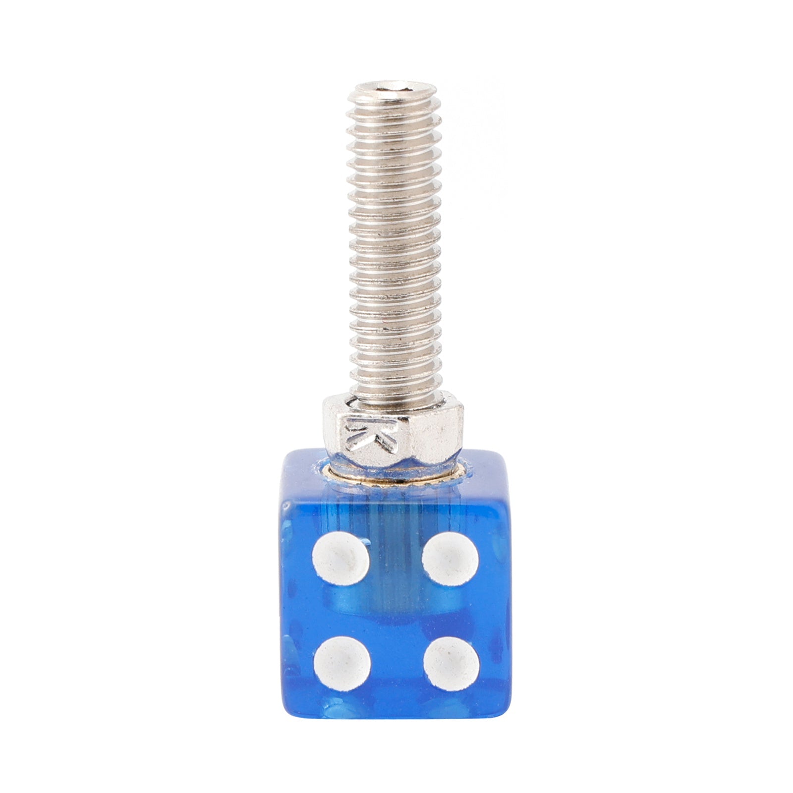 M6 Plastic Custom Head Dice License Plate Frame Screws Bolts Hardware Blue X4