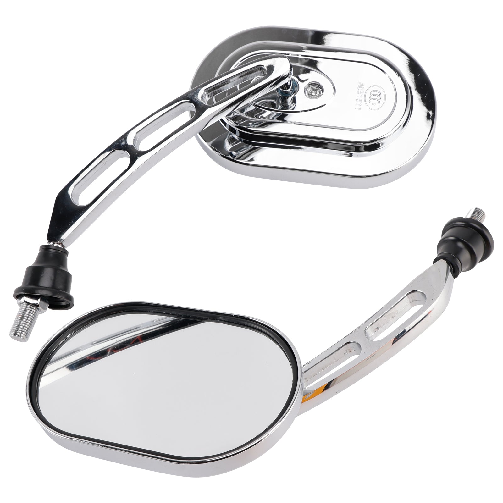 Pair of Chrome Mirrors Left & Right Mirror Set 10mm For Motorcycle Chopper