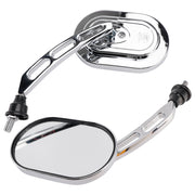 Pair of Chrome Mirrors Left & Right Mirror Set 10mm For Motorcycle Chopper
