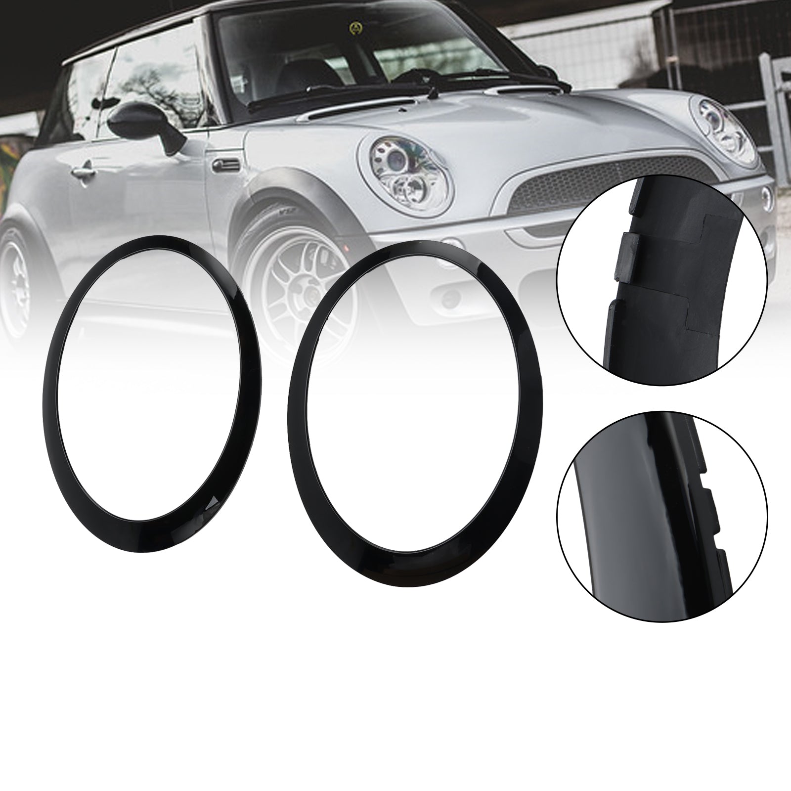2001-2006 Mini Cooper One R50 R52 R53 2pcs Headlight Trim Ring