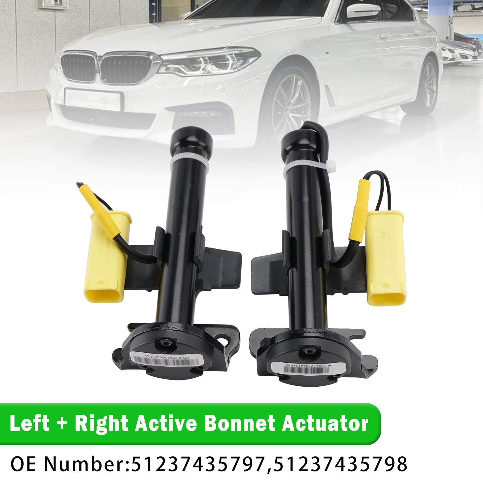 Left + Right Active Bonnet Actuator 51237435797 For BMW 5 Series G30 2015-2020