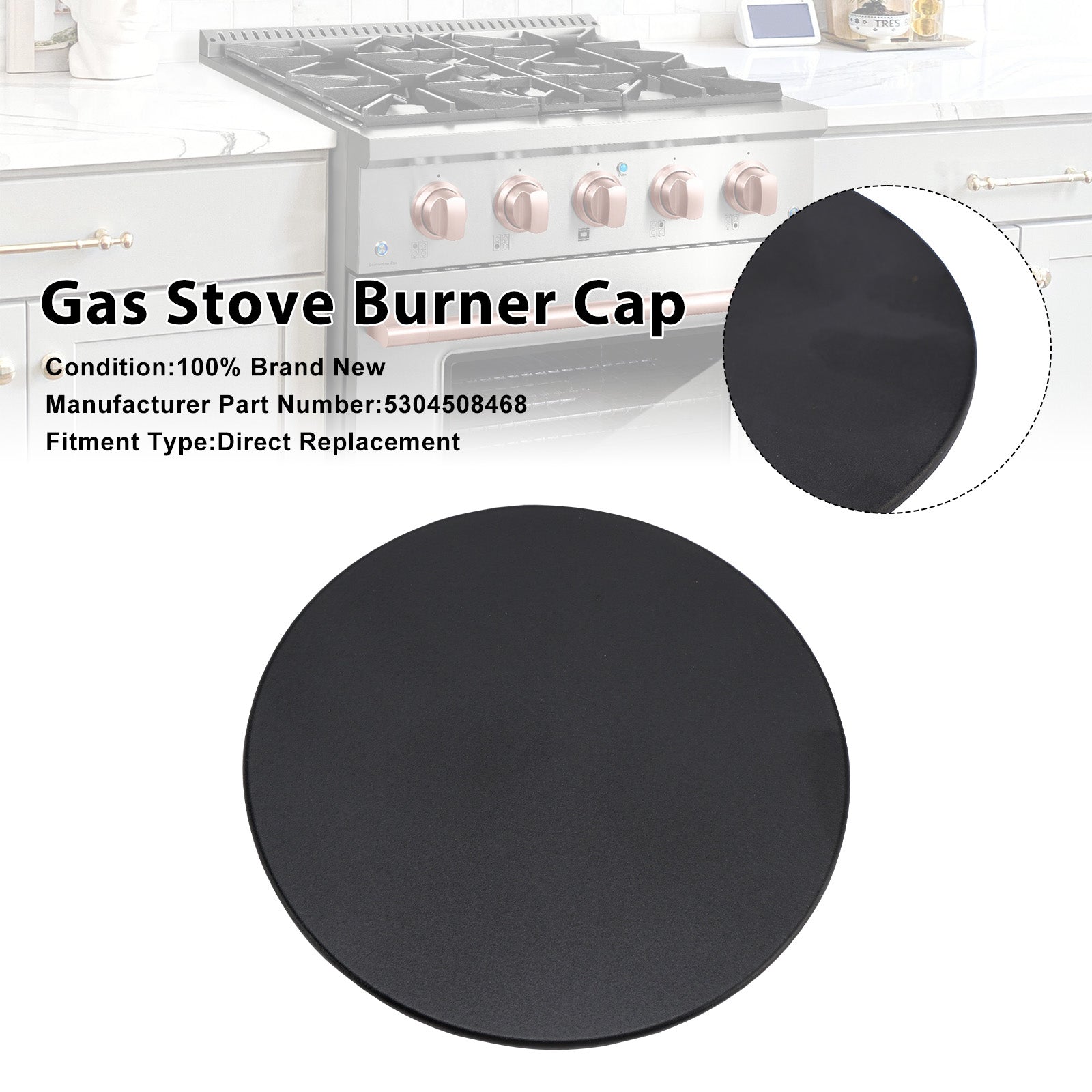 Gas Stove Burner Cap 5304508468 Range Surface Burner Cap Fit for Frigidaire