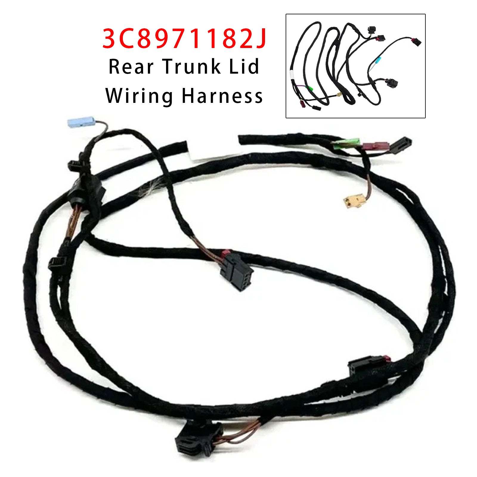 Left Rear Trunk Lid Wiring Harness 3C8971182J For VW Passat CC