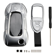 Audi A1 A3 S3 Leather Alloy Zinc Car Key Silvery Case Cover