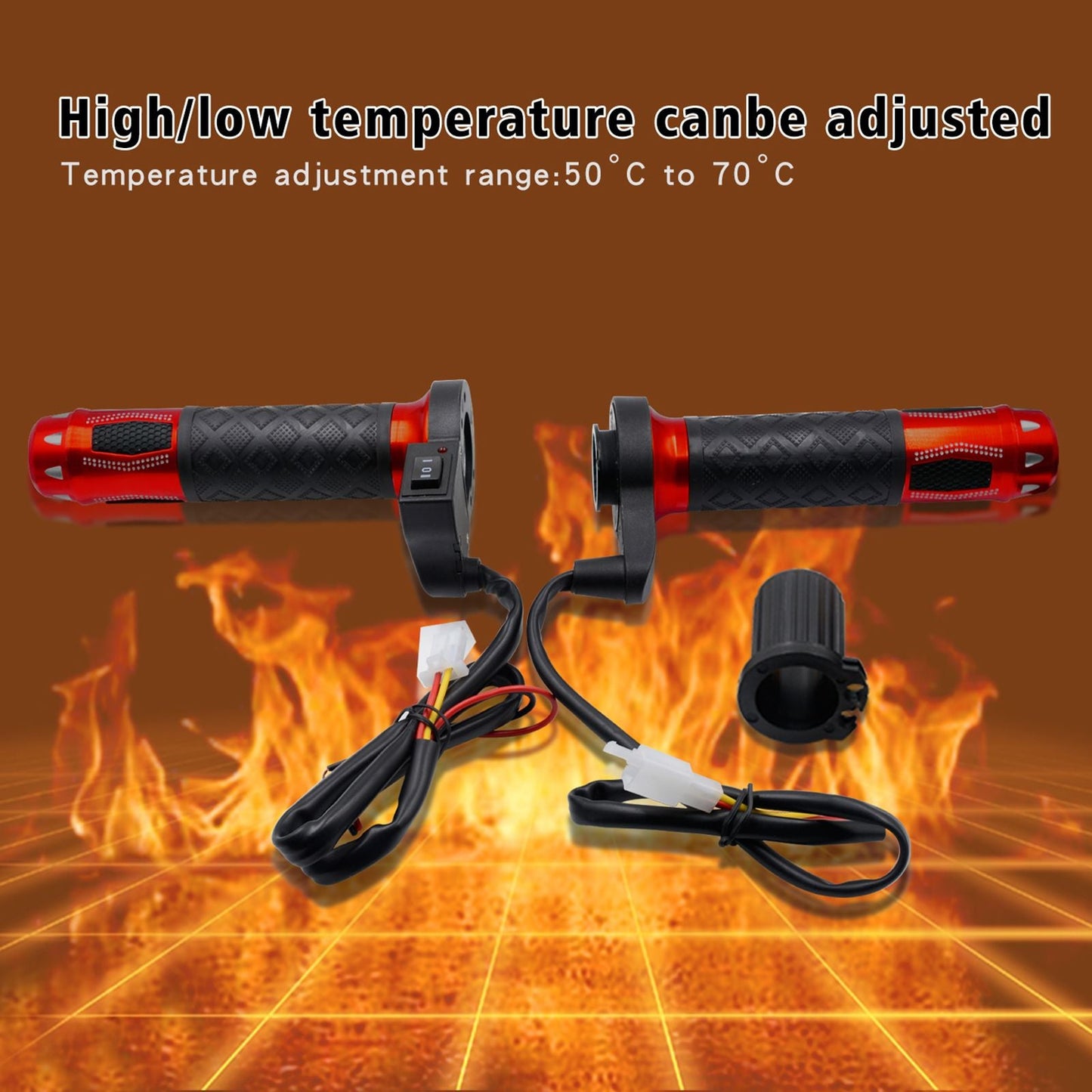 12V Heated Grips Handlebar Warm Heater 22Mm Universal Alu For Motorcycle Gold Generic