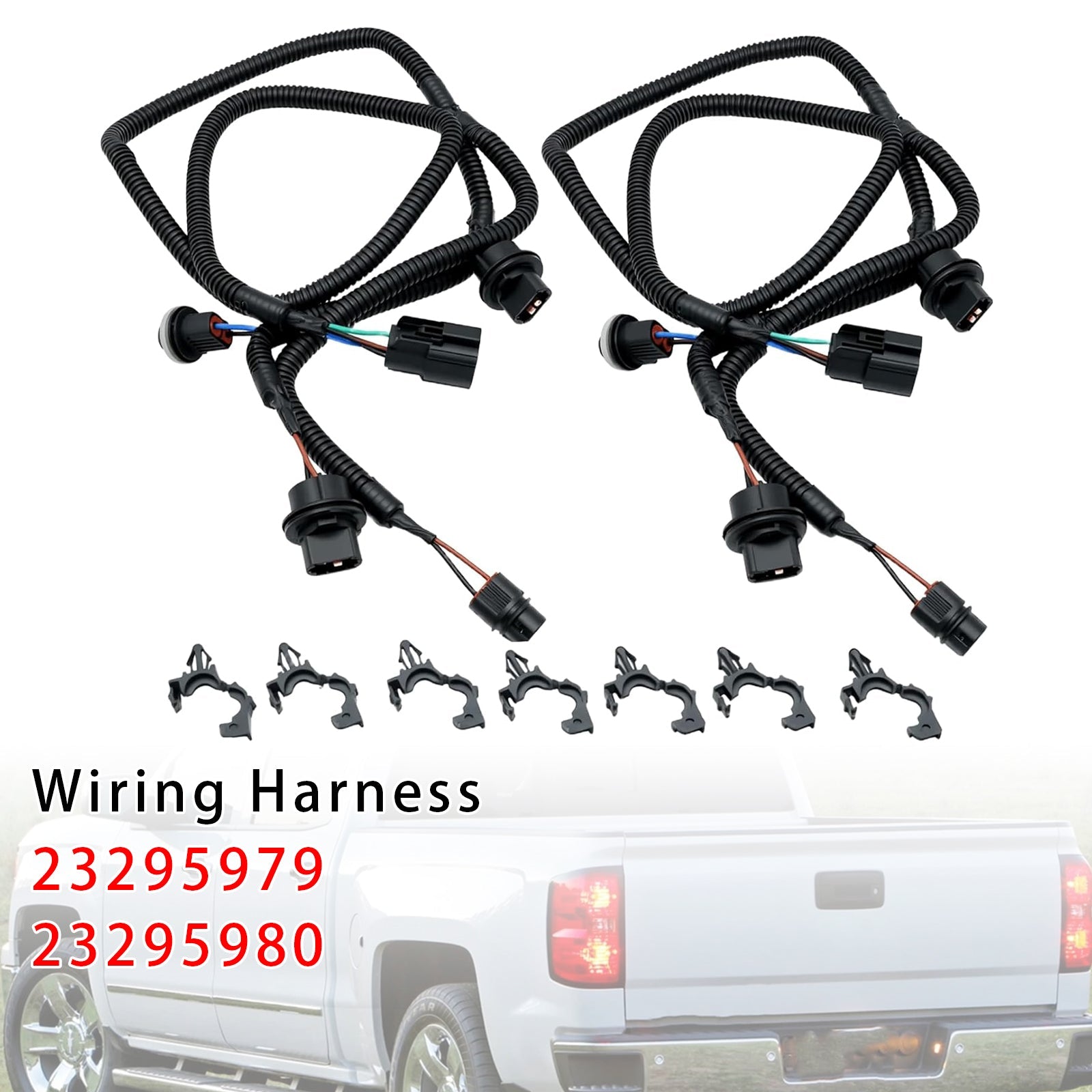2PCS L+R Tail Lamp Light Wiring Harness For GMC Sierra 1500 2016-2019