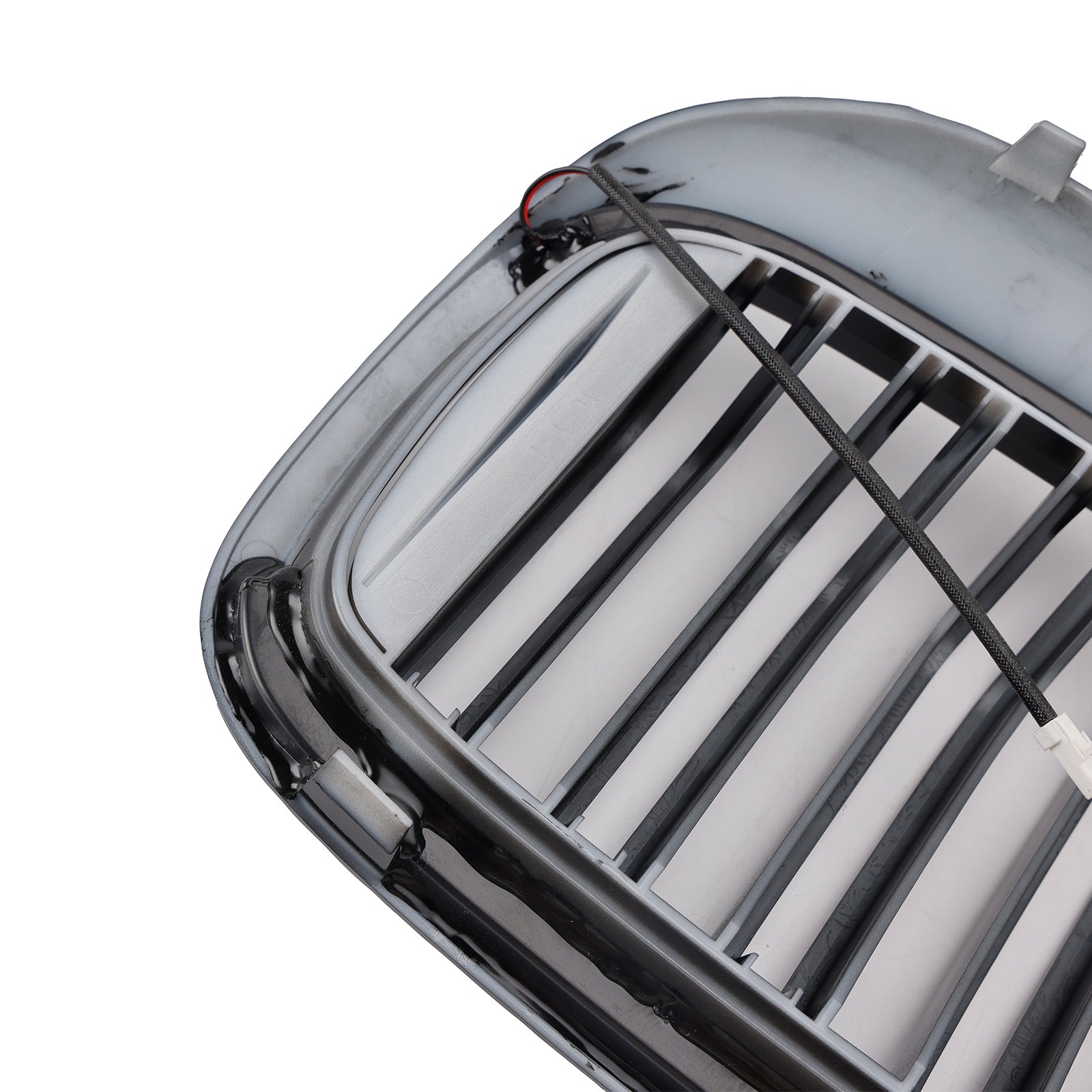 Gloss Black Double Slat Front Kidney Grille Fit BMW 5 Series G30 G31 2017-2020