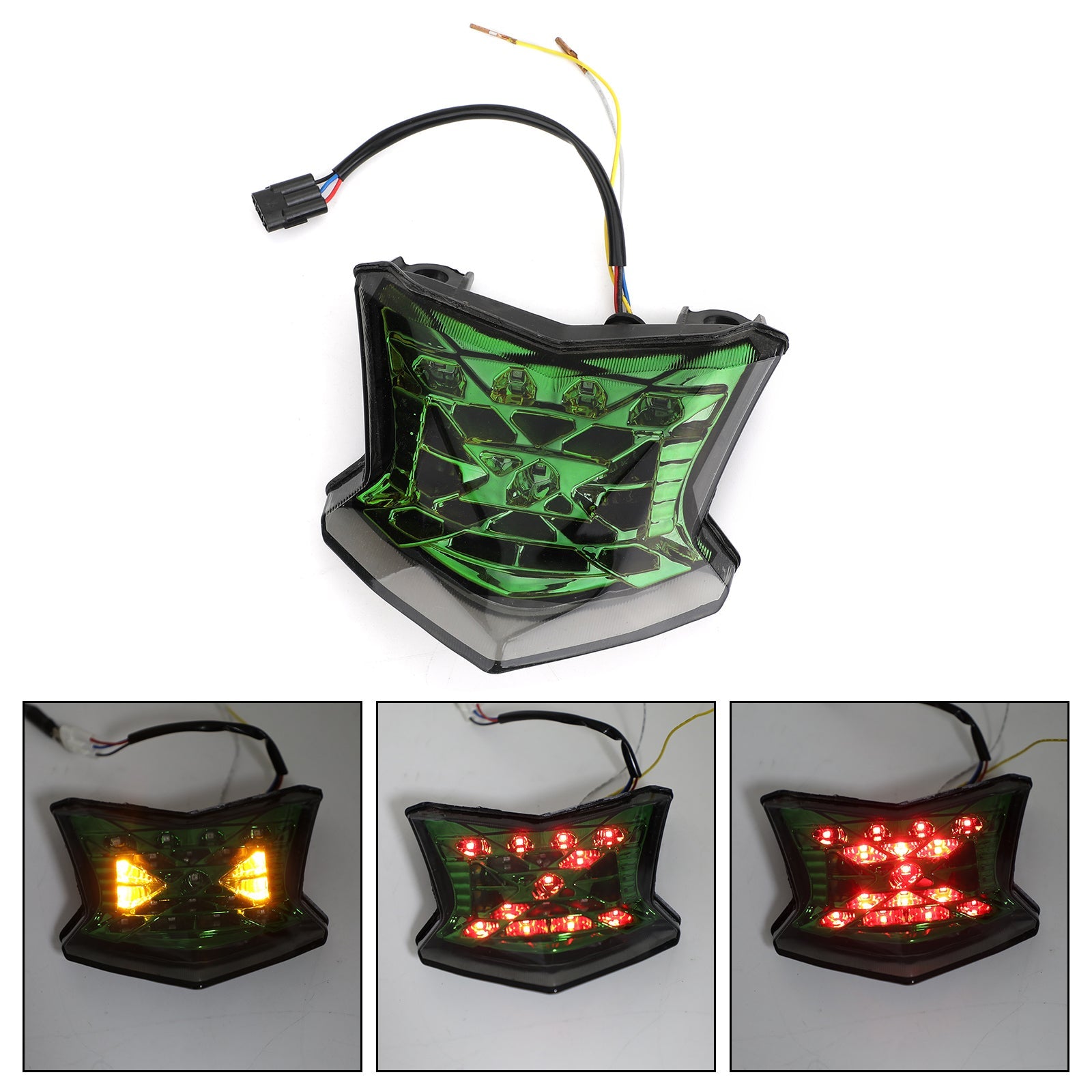 LED Brake Turn Signals Taillight For Kawasaki Z650 Ninja 650 Z900 17-19 Green
