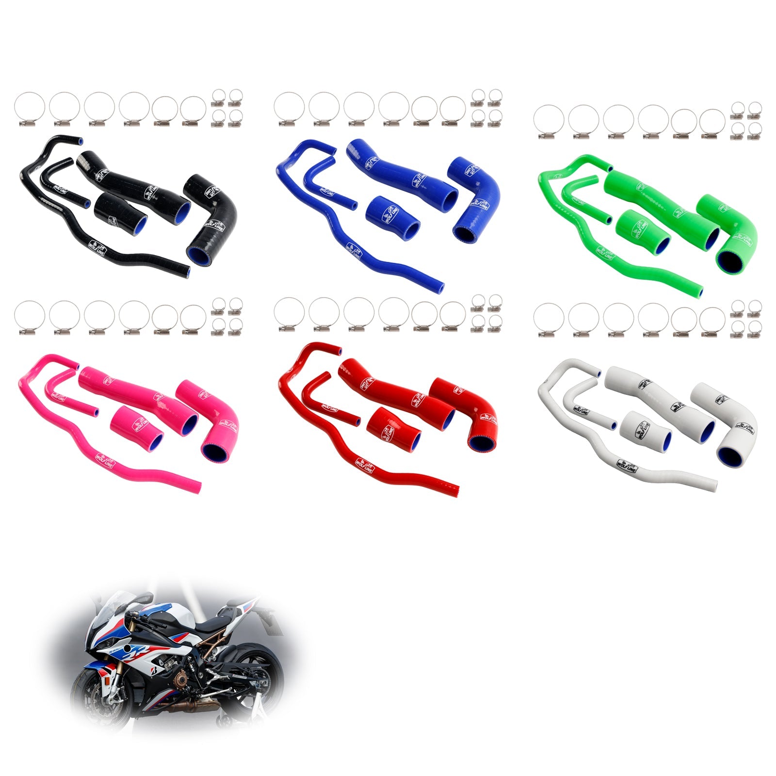 2019-2023 BMW S1000RR Silicone Radiator coolant Hose kit