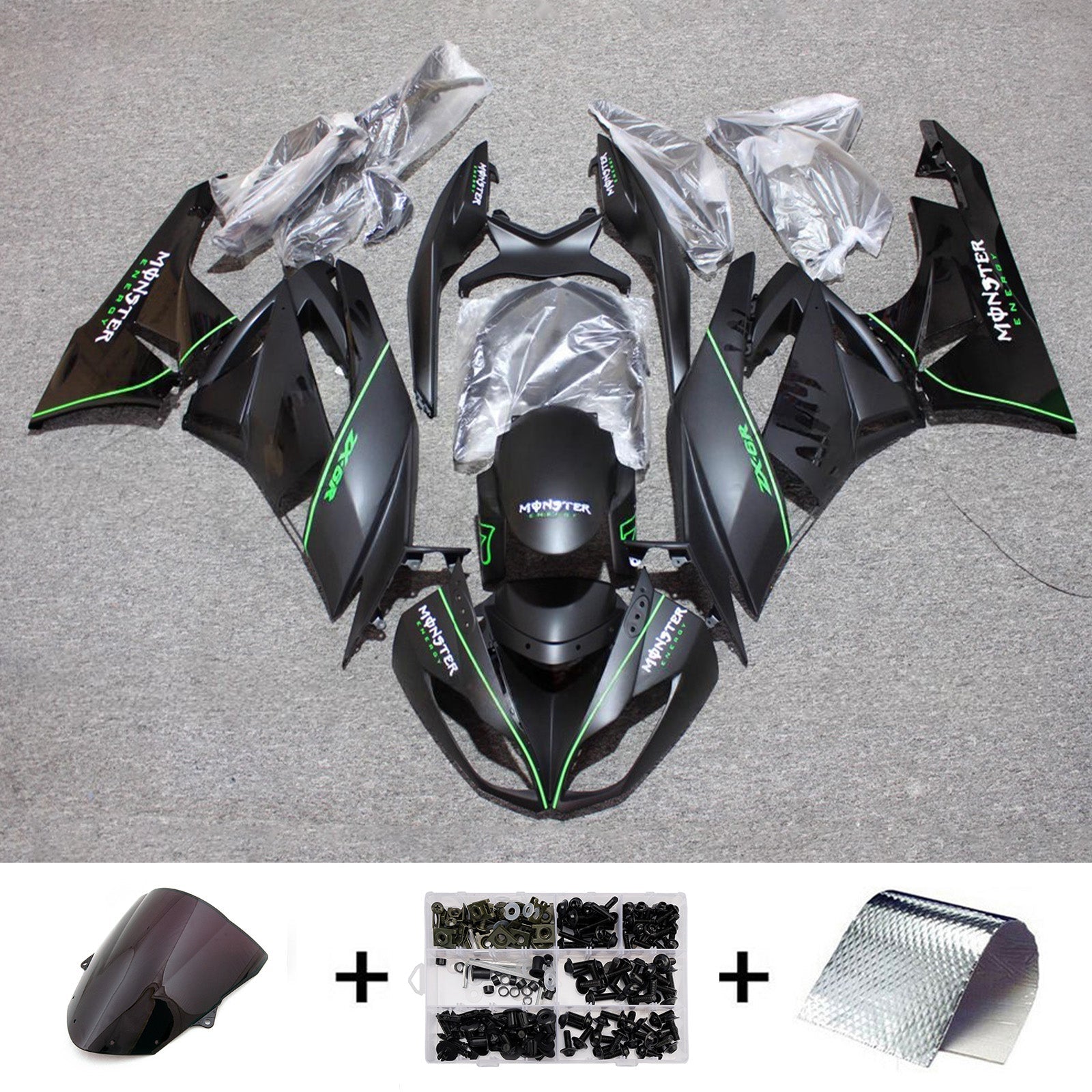 Injection Fairing Kit Bodywork Plastic ABS fit For Kawasaki ZX6R 636 2009-2012
