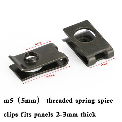 M5 5MM THREAD ZINC PLATED SPRING SPIRE C CLIPS U NUTS SPEEDCLIPS CHIMNEY QTY 10 Generic