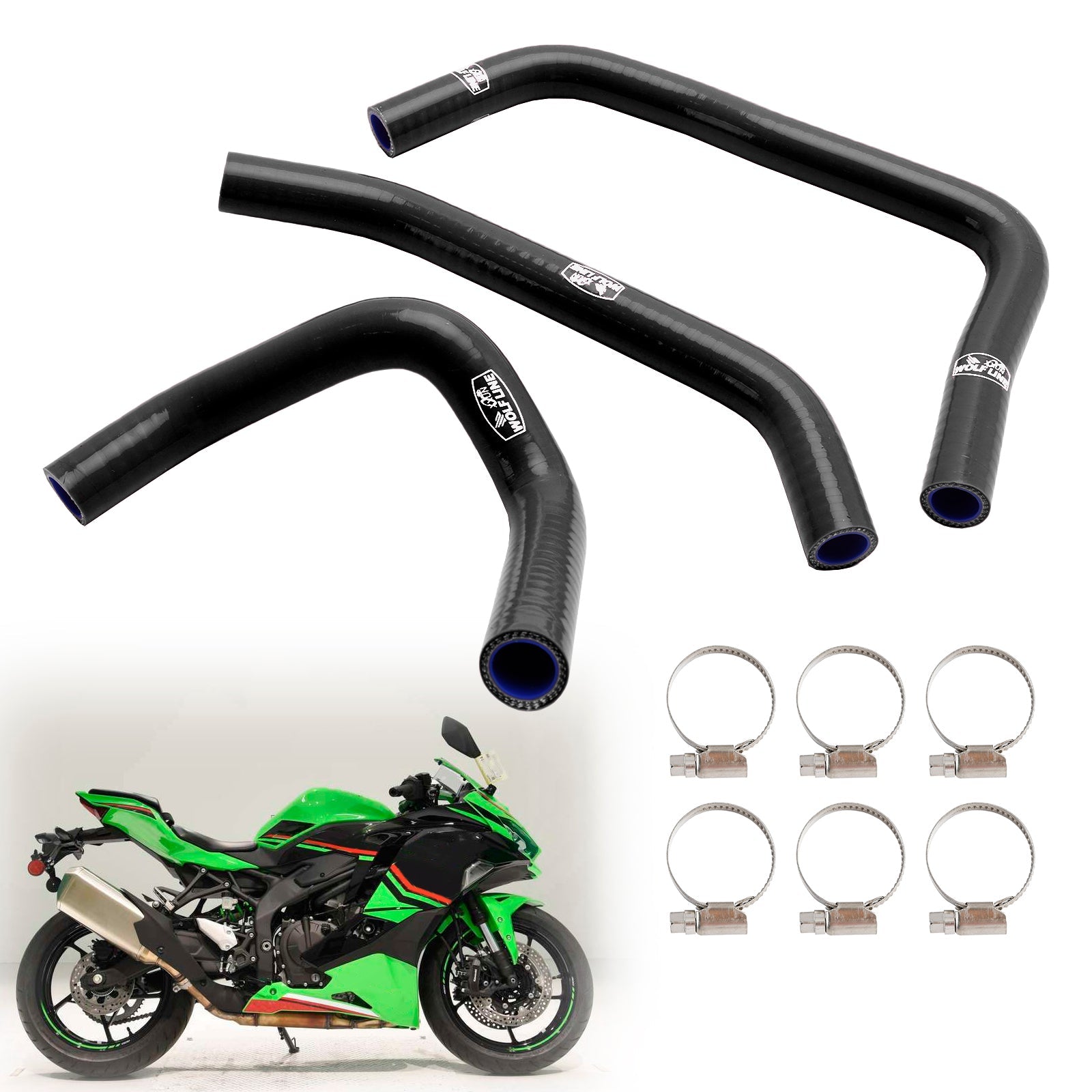 2023-2024 Kawasaki ZX4R ZX-4RR Silicone Radiator coolant Hose kit