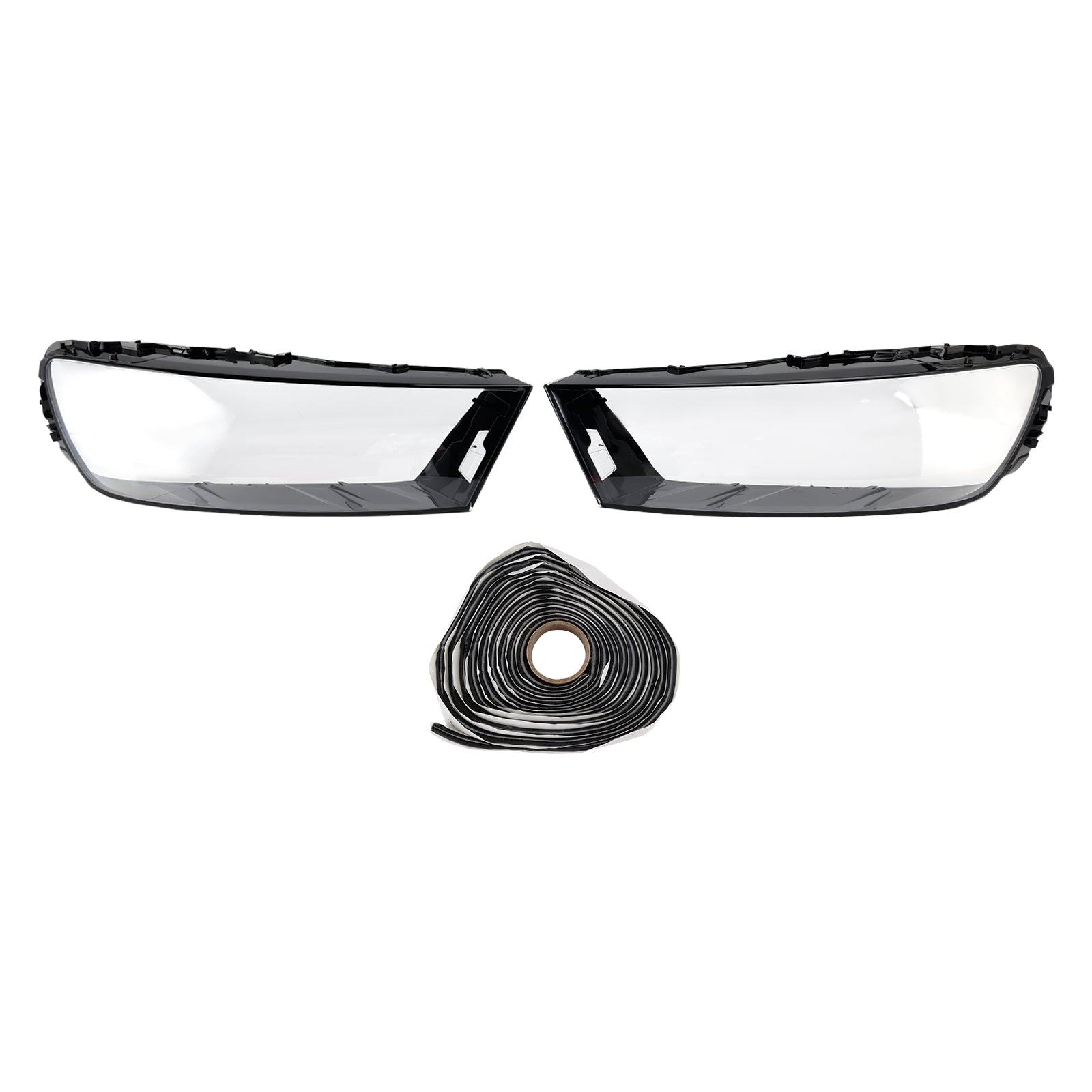 2016-2019 For Audi Q7 Pair Car Headlight Lens Cover LH+RH Lampshade Shell Glue