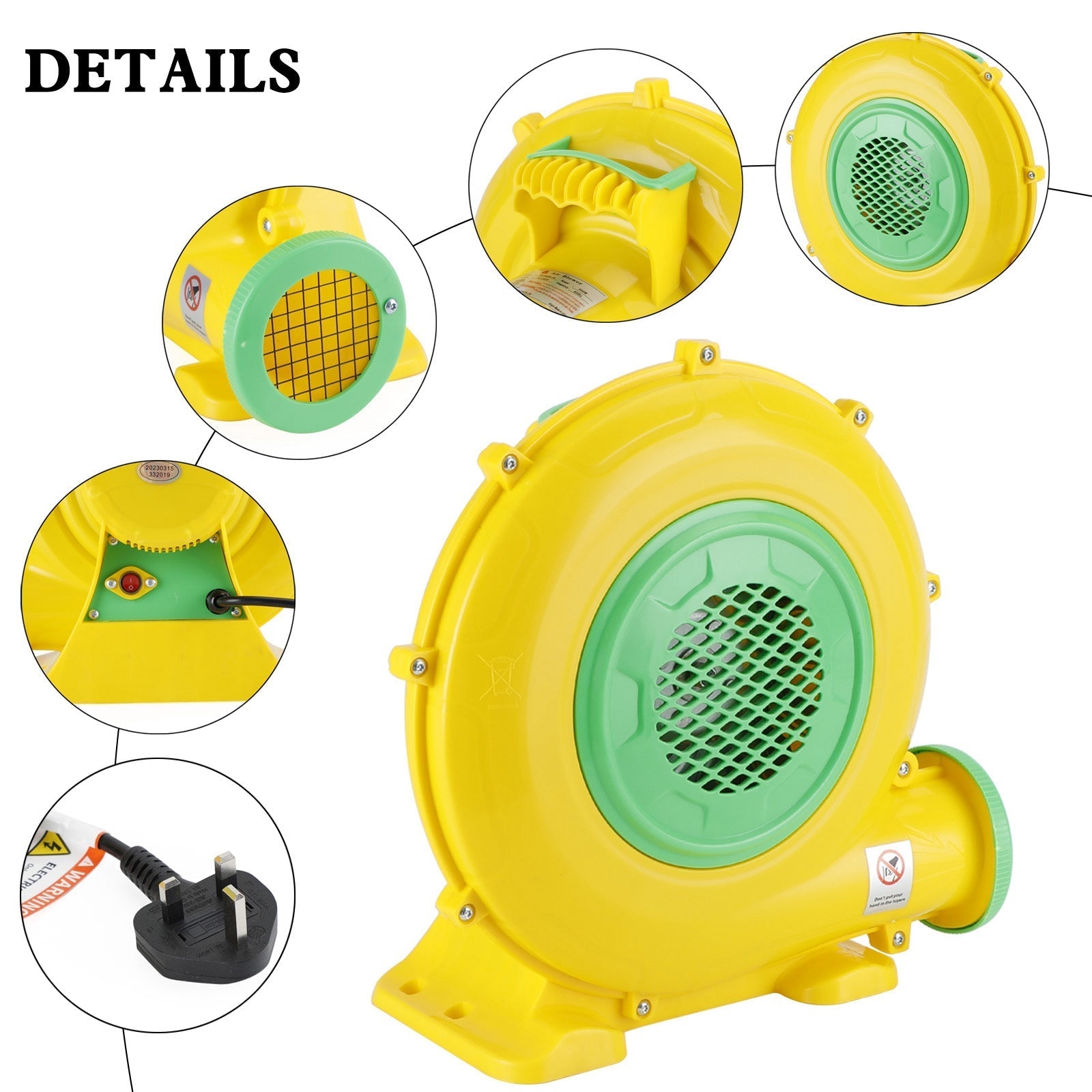 750W Blower Fan Inflatable castle Inflatable Bounce House Water slide Air Pump