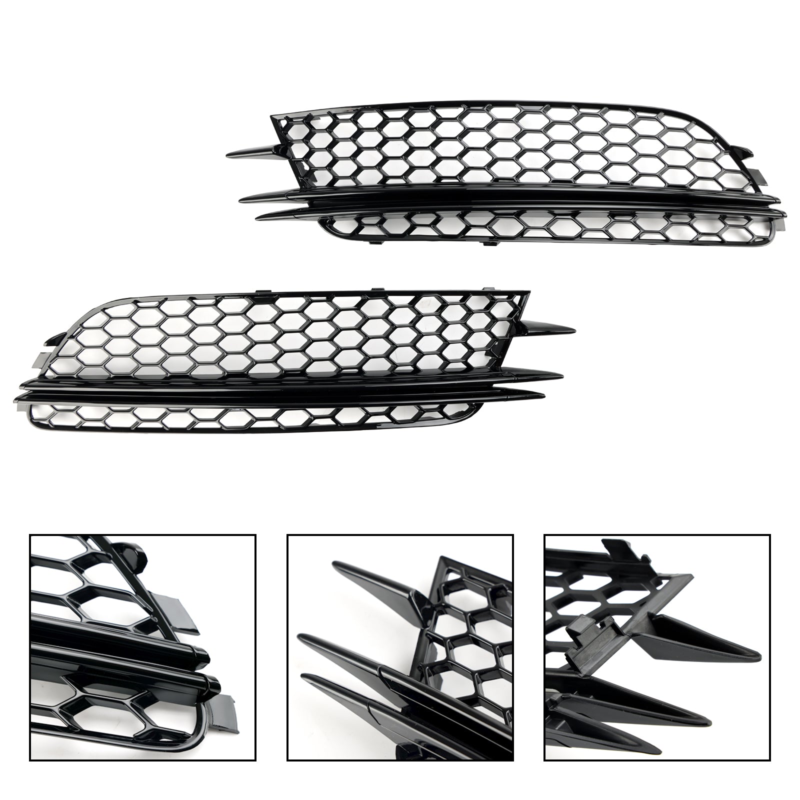 2012-2015 Audi A6 4G C7 2PCS Front Fog Light Cover Bezel Bumper Grille