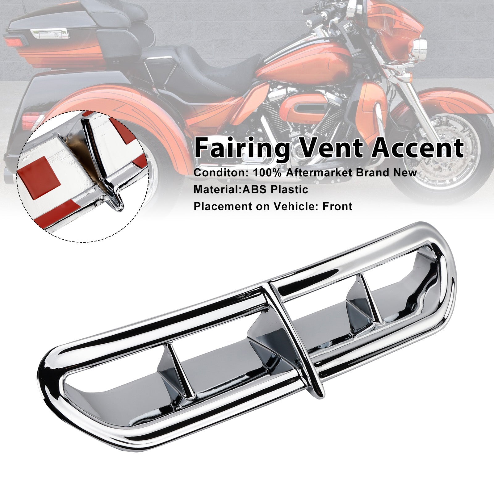 Fairing Vent Accent For Touring Electra Street Trike Glide Ultra 2014-2022