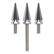 3 Spiked Windshield Bolts Silver For Electra Glide Tri Glide Street Glide 14-25