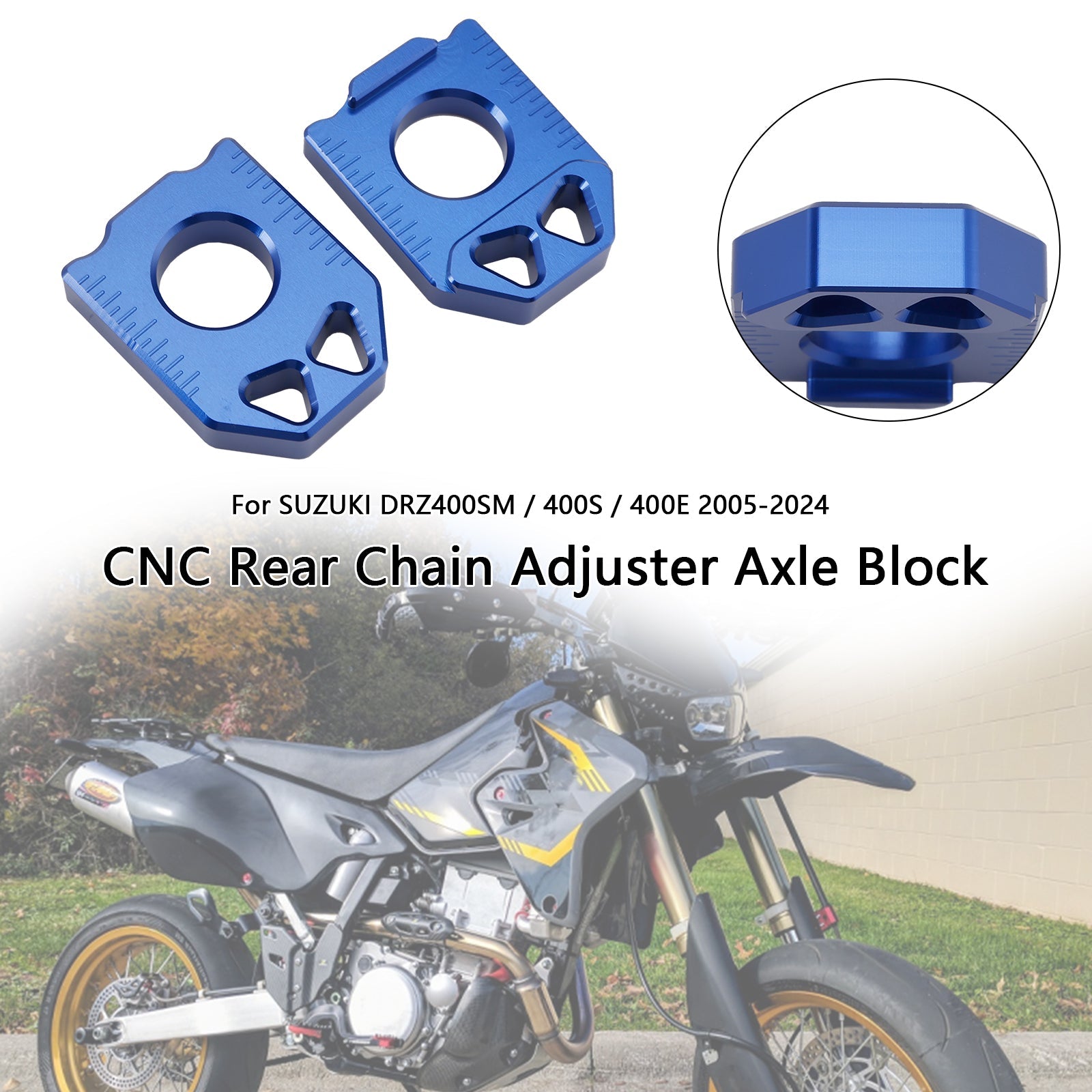 2005-2024 SUZUKI DRZ400SM 400S 400E CNC Rear Chain Adjuster Axle Block