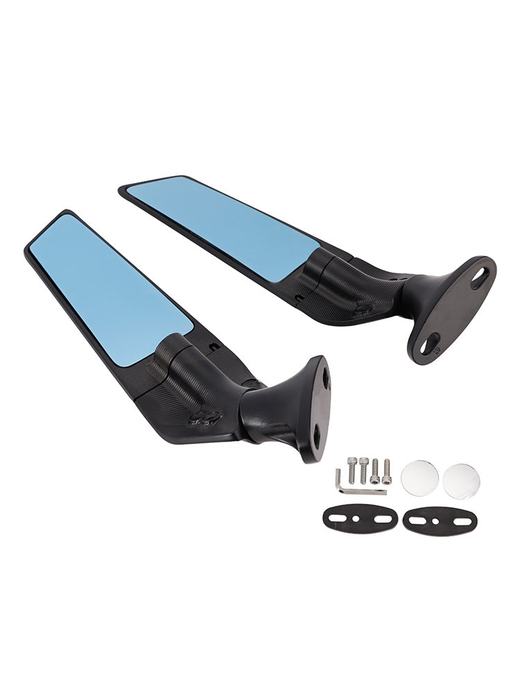 Black Wing Fin Rearview Mirrors For Honda CBR600F 2011-2014 CBR650R 2019-2023