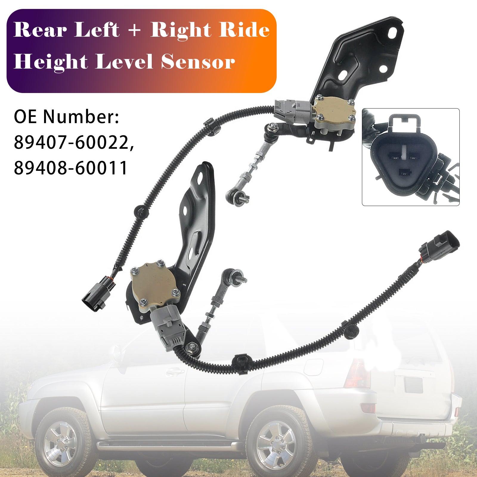 89407-60022 For Lexus GX470 2003-2009 Sport Utility V8 4.7L Petrol 2PCS Ride Height Level Sensor Rear