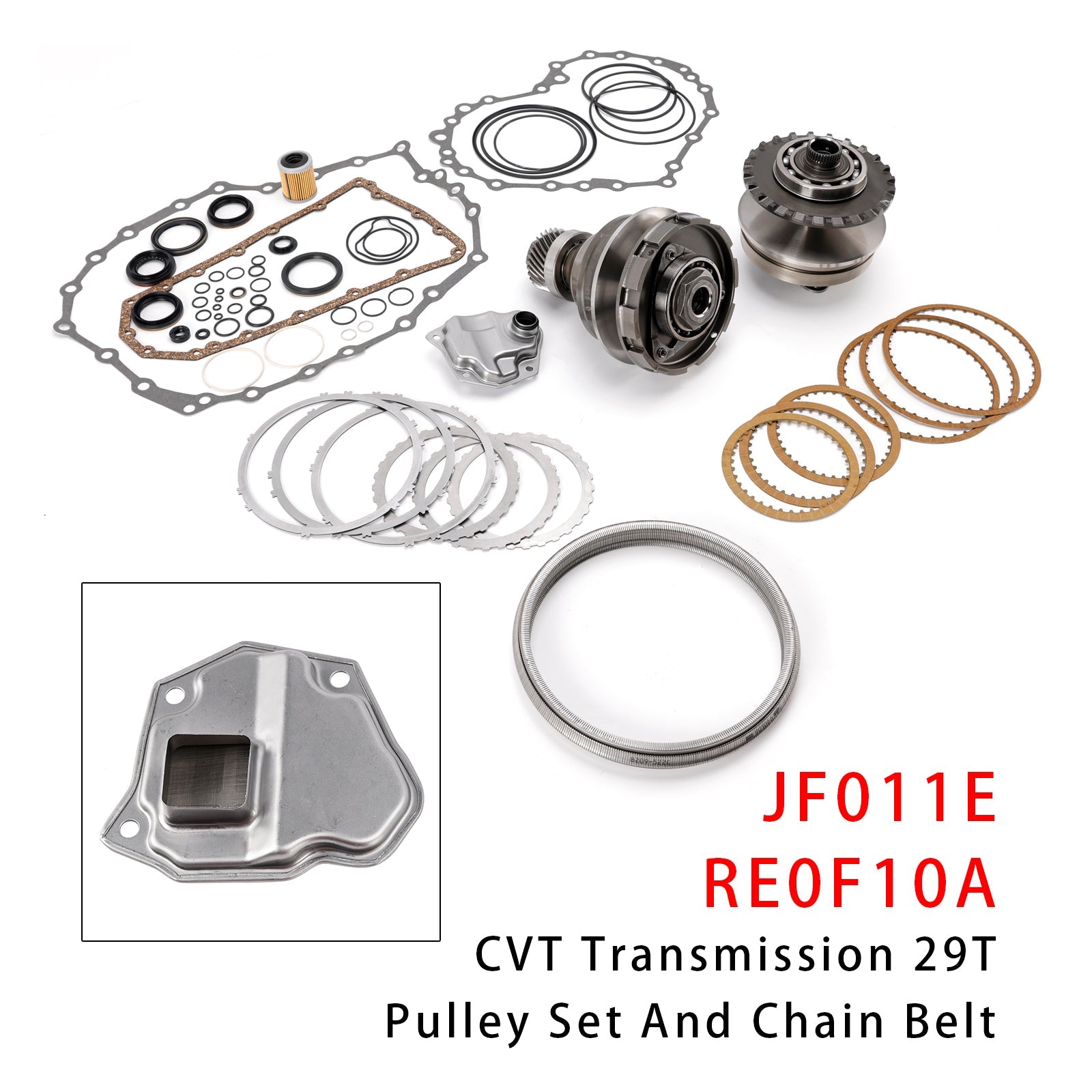 2013- For Nissan Versa Note, Nissan Tilda, Nissan Latio Transmission CVT Pulley 29T W/Belt+Chain ＆ Rebuild Kit RE0F10A