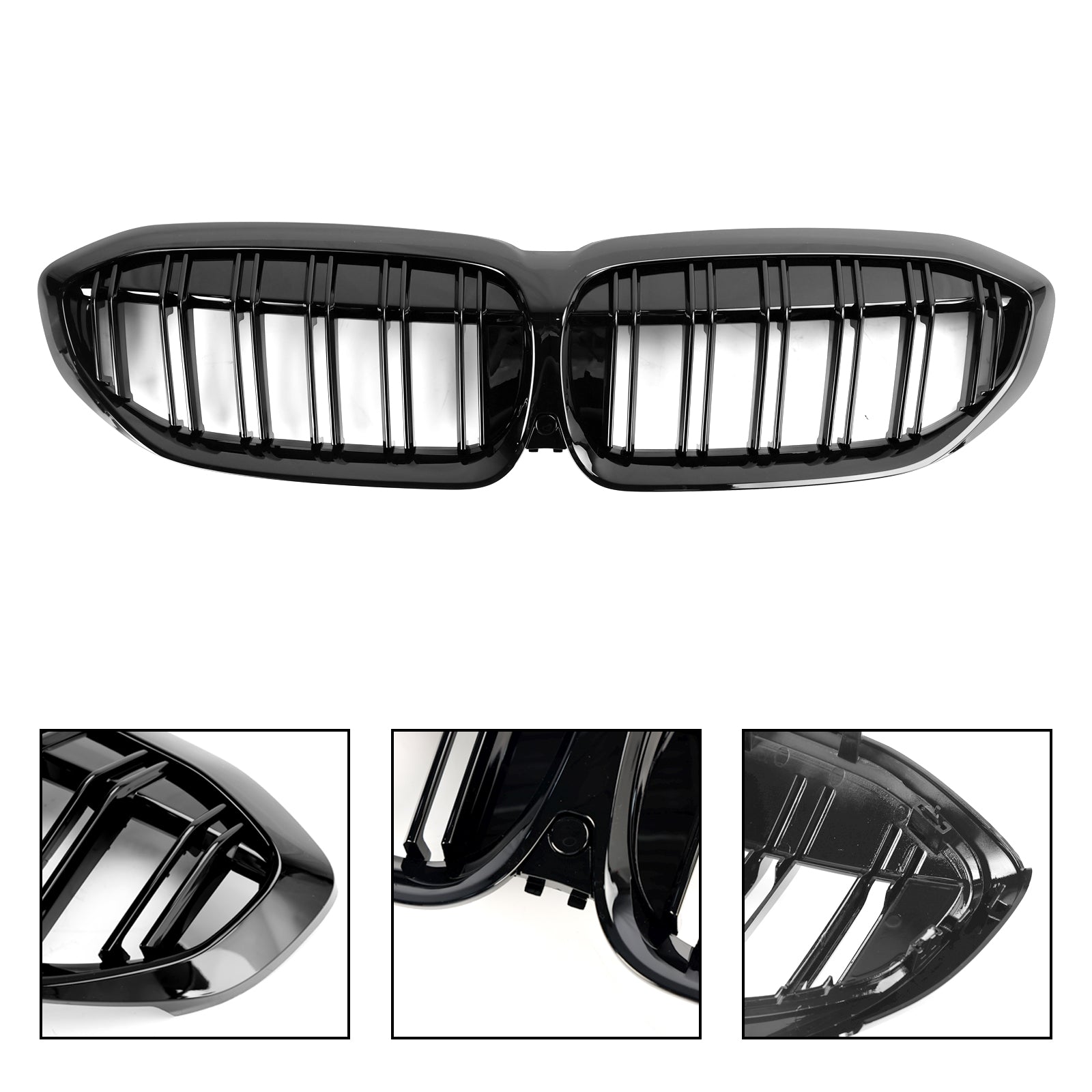 2019-2022 BMW 3 Series G20 G28 Black Dual Slat Kidney Grille Grill 51138072085