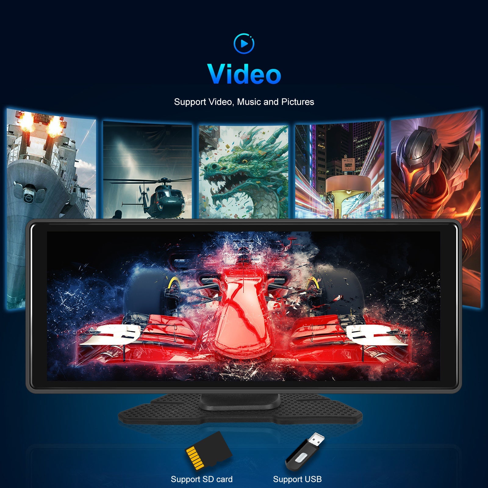 10.77"Bluetooth Car Navigation Carplay HD Large Touch Screen Recorder AHD Camera