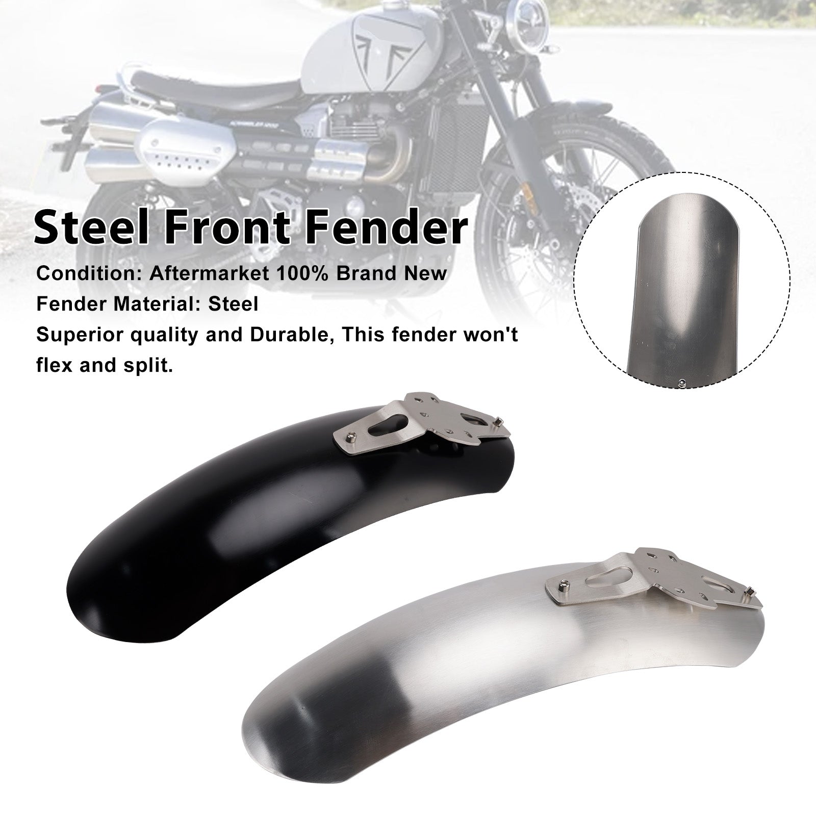2024-2025 Triumph Scrambler 1200X Steel Front Fender Mudguard