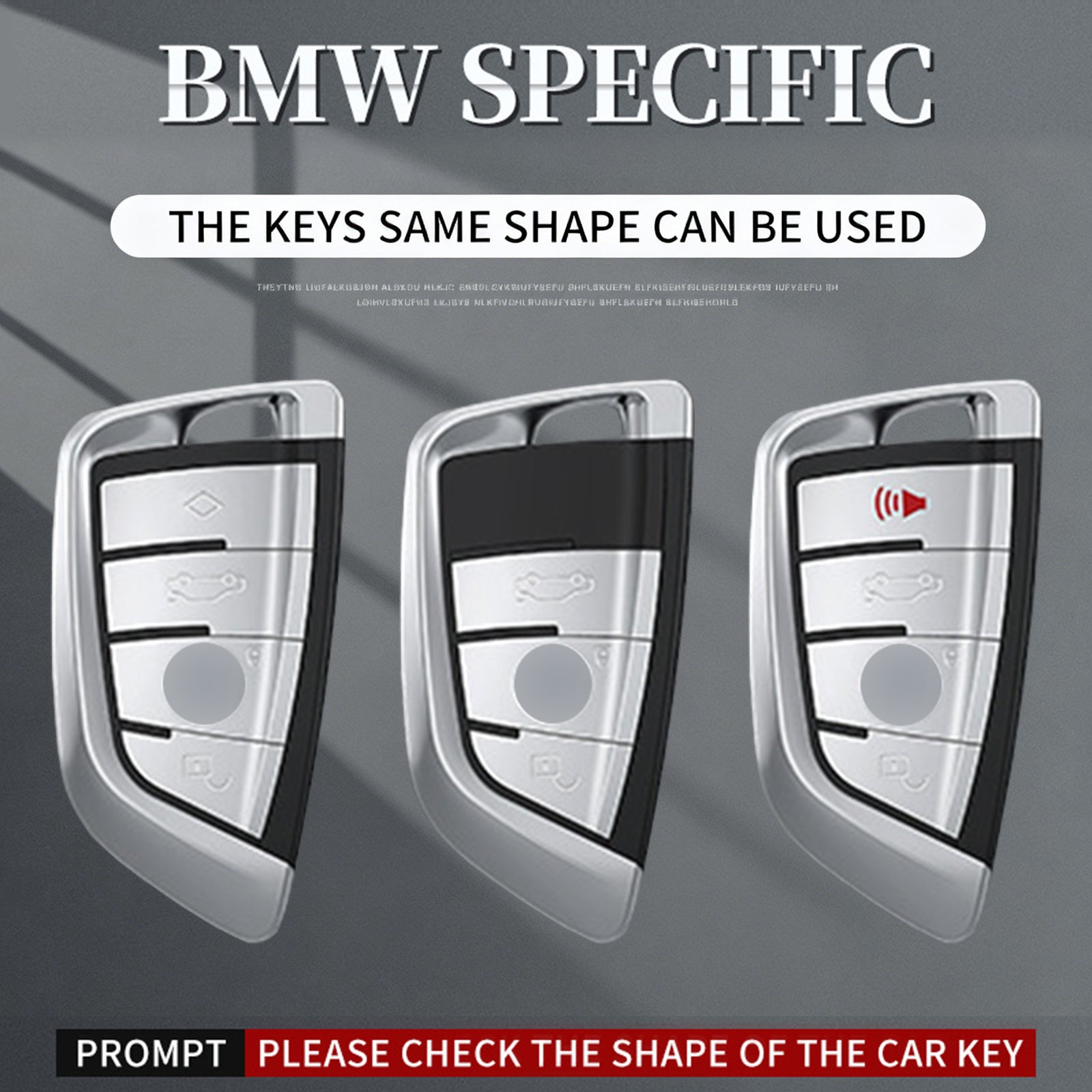 Aluminum Alloy TPU Black Car Key Case Cover With Buckle For BMW x3 x1 x5