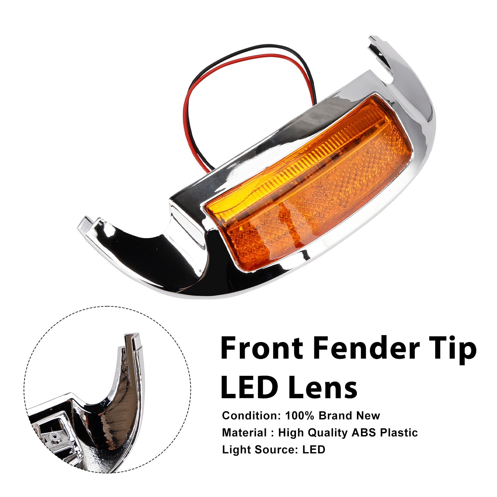 Front Fender Tip LED Lens Fit For Electra Glide Ultra Limited Low 2014-2023