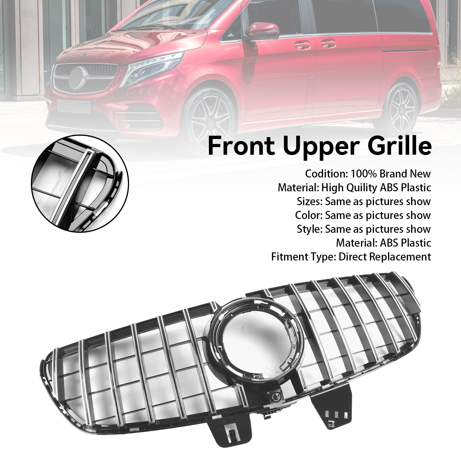 2020 2021 2022 2023 V-Class W447 Mercedes Benz Front Upper Grill Grille