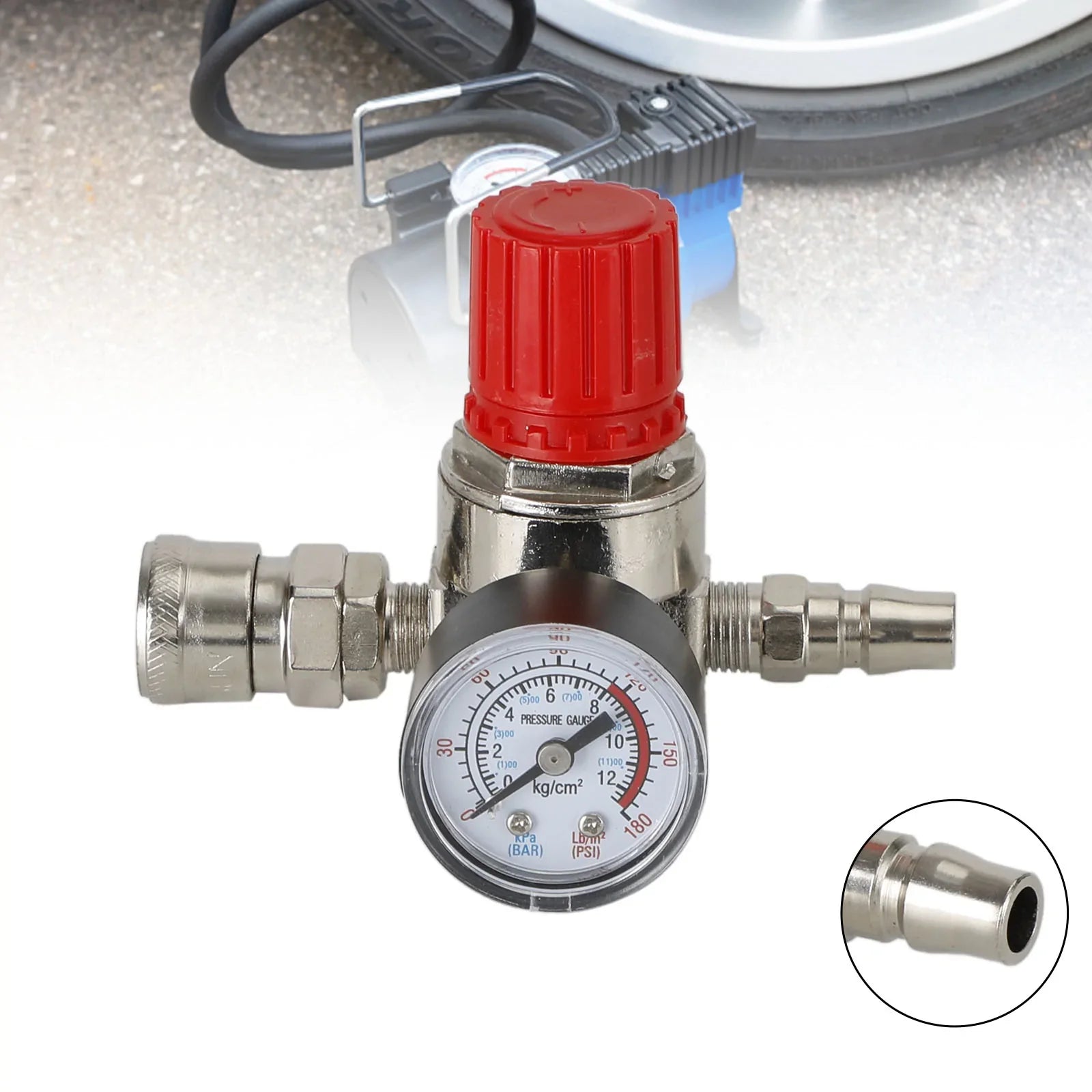 Air Compressor 1/4" Regulator Pressure Gauge Switch Valve Control 175 Psi