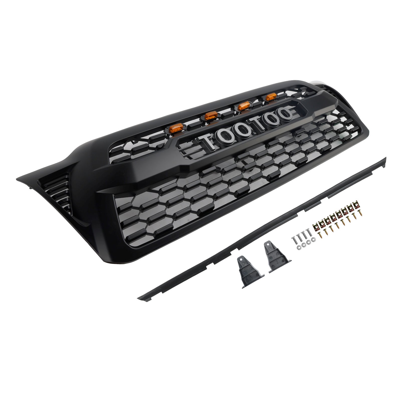 2005-2011 Toyota Tacoma W/LED Matte Black Front Bumper Grille Grill