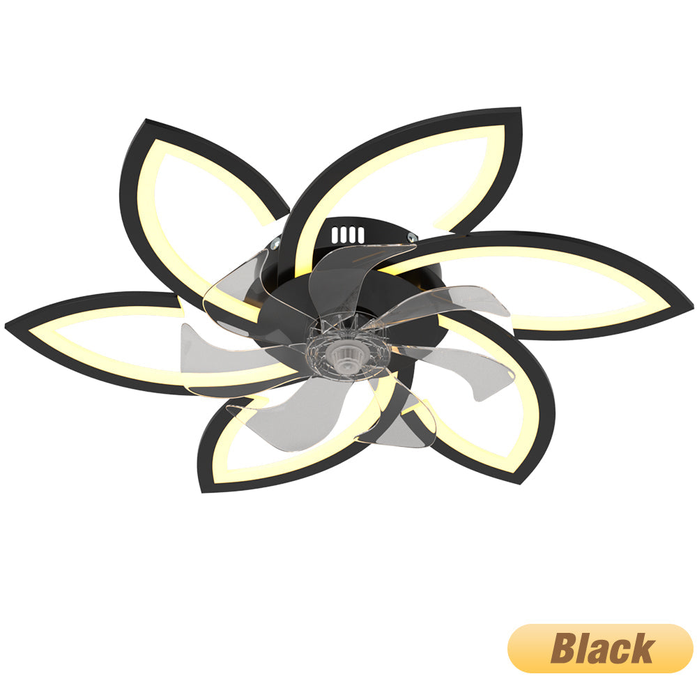 6-Speed Dimmable Quiet for Bedroom LED Ceiling Fan with Light App Control&Remote