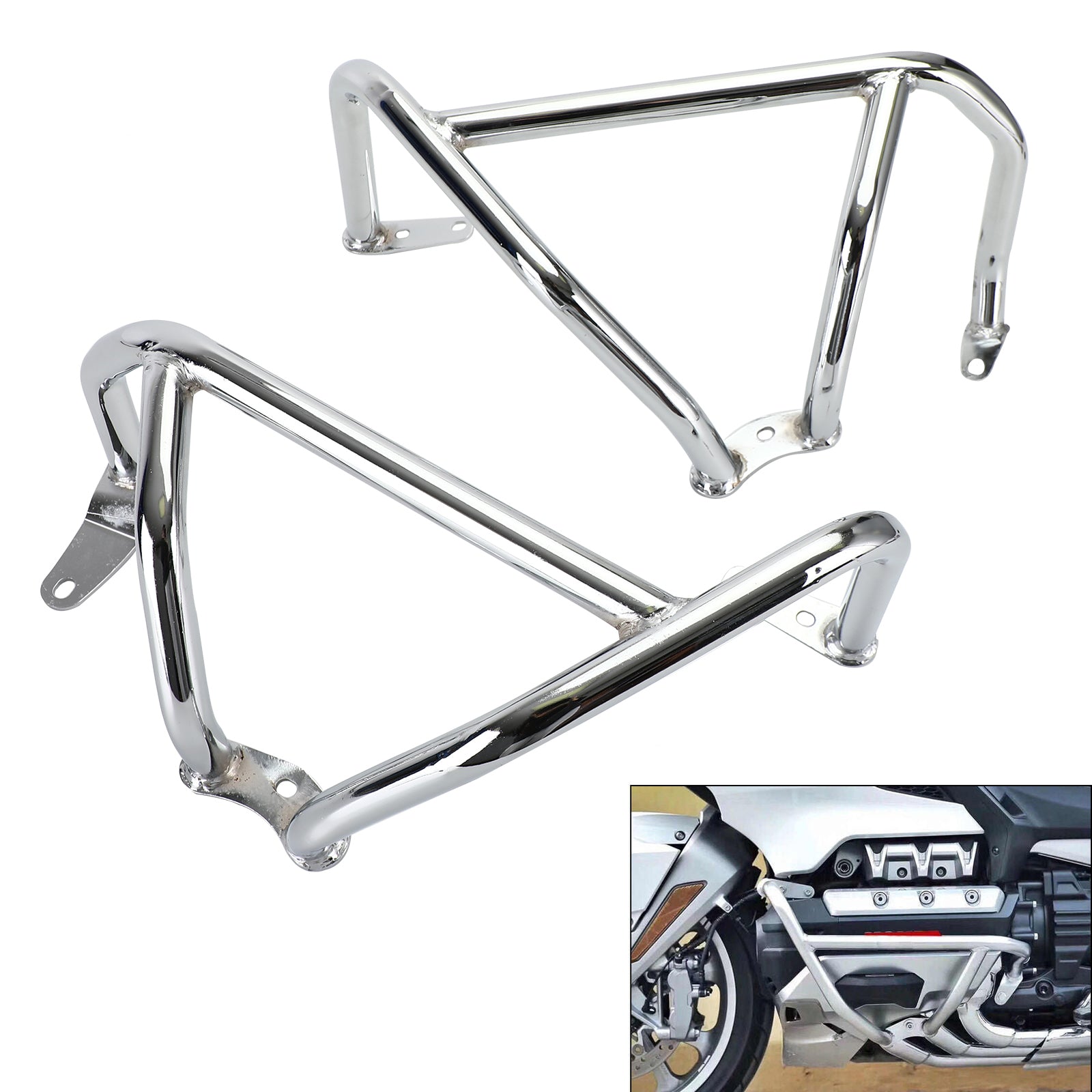 Engine Guards Frame Crash Bars Black Fit For Honda Goldwing Gl1800 F6C 18-20 19