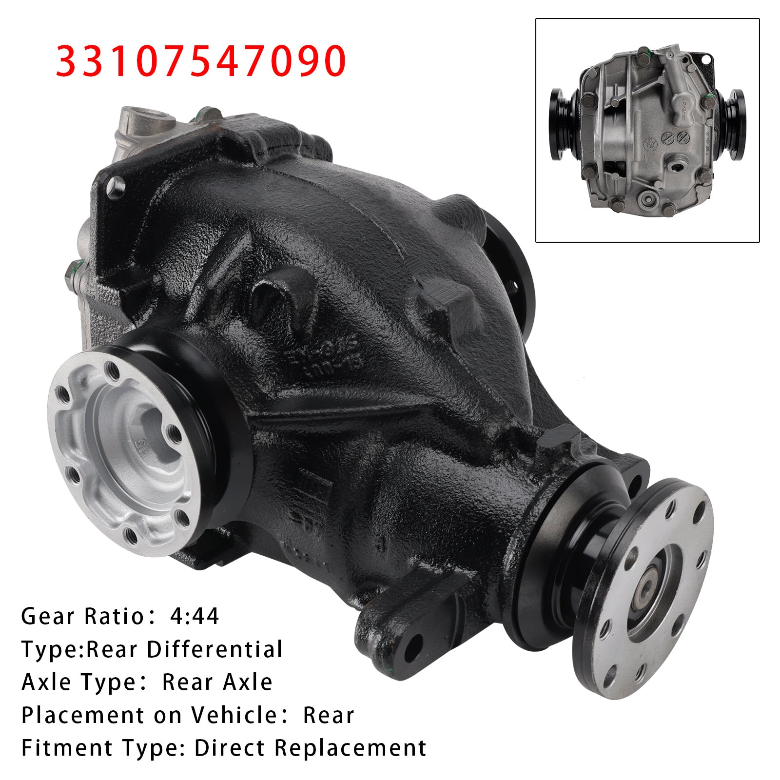 2004-2010 BMW E83 X3 3.0i Rear Differential Axle Carrier 4.44 Ratio 33107547090