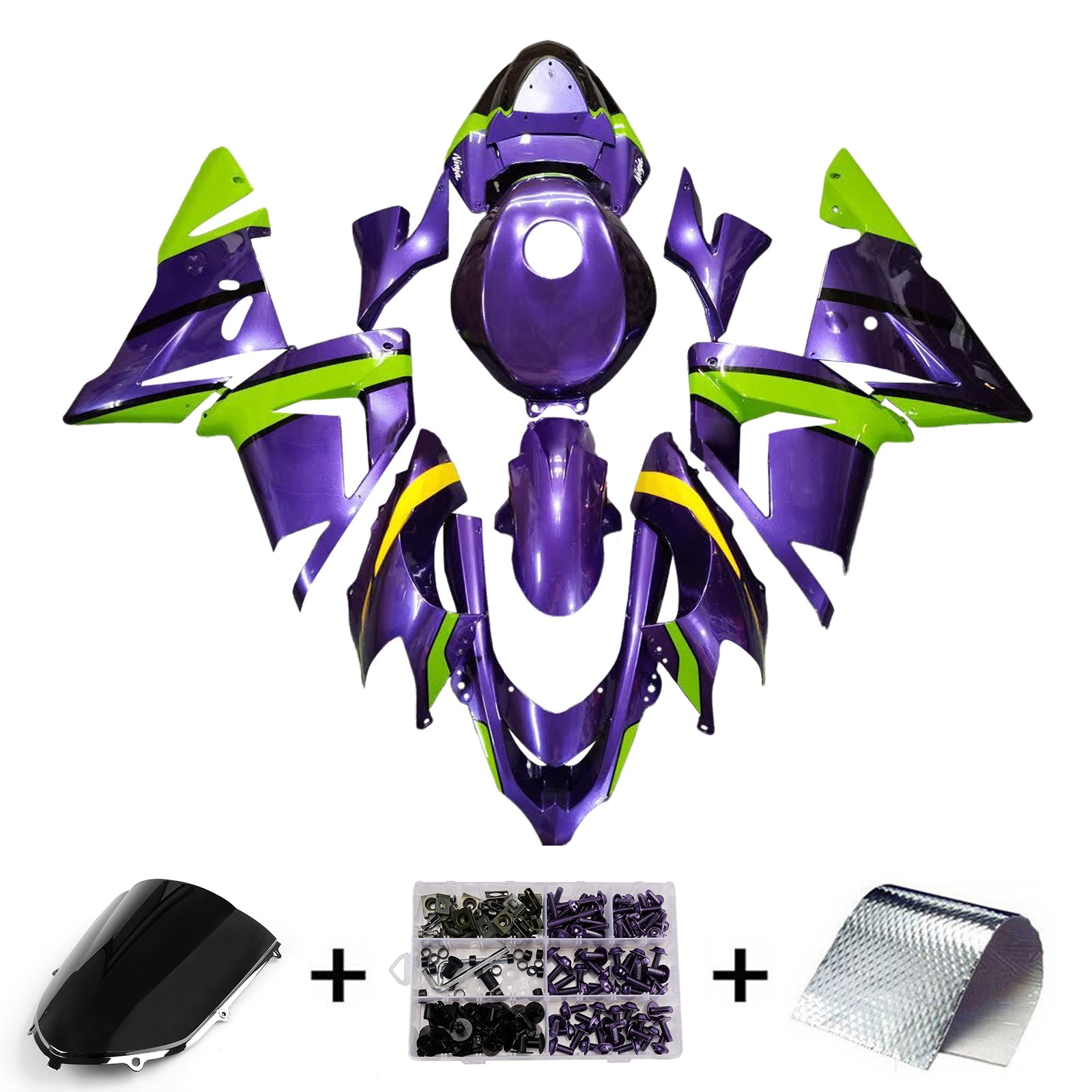 Injection Fairing Kit Bodywork Plastic ABS fit For Kawasaki ZX10R 2004-2005