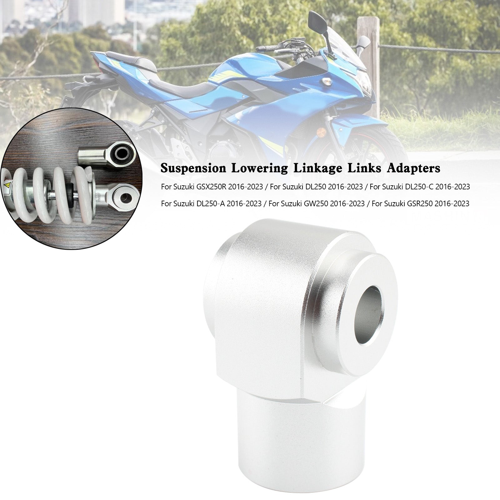 Suzuki GSR250R DL250 GW250 GSX250R Suspension Lowering Linkage Links Kit Silver