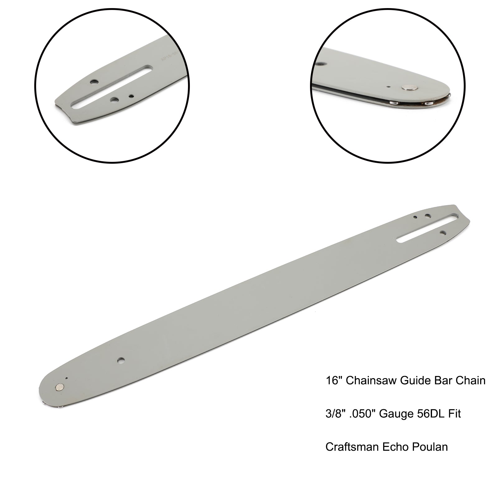 16" Chainsaw Guide Bar Chain 3/8" .770" Gauge 56DL Fit Craftsman Echo Poulan
