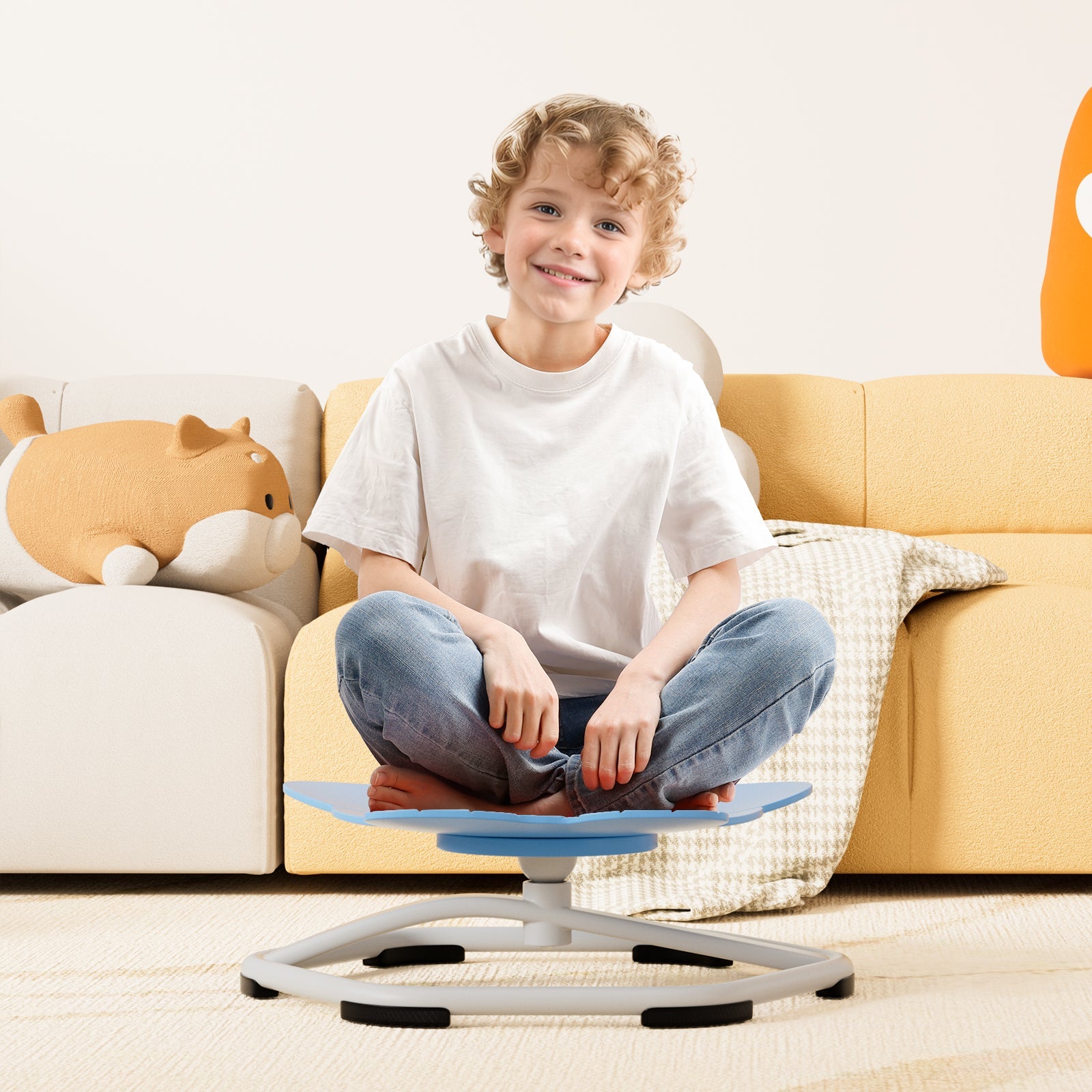 Sit+Spin 360°Sensory Spinning Seat Swivel Toy Kids elephant Wobble Chair Stool