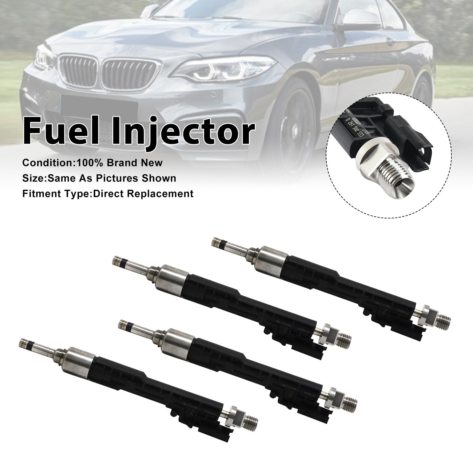 4Pcs Fuel Injector For BMW 335I 428I 2014-2016 M235I 2014-2016 0261500172