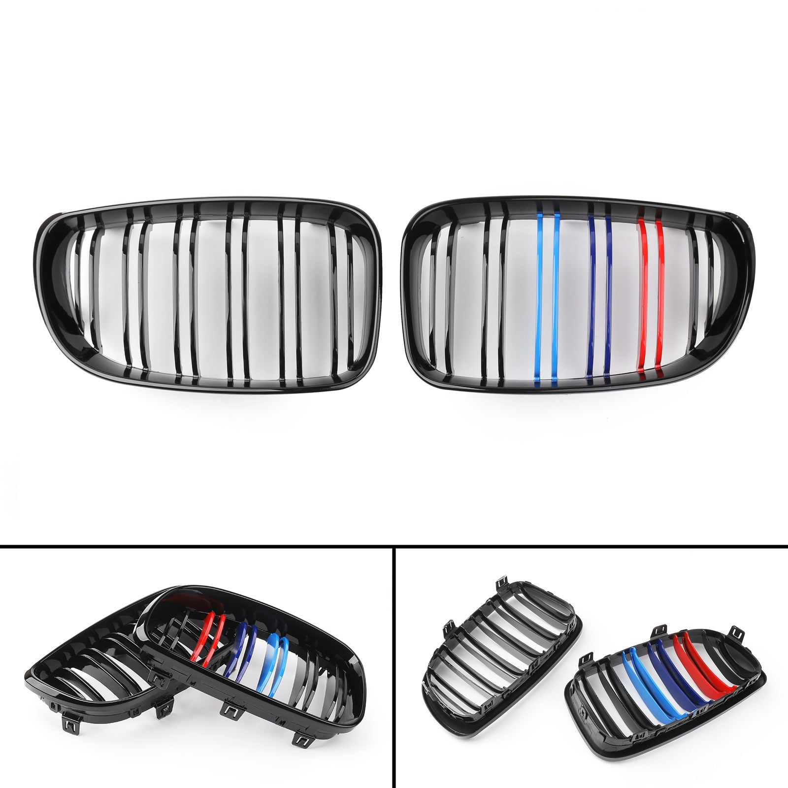 Black Sport Color Front Bumper Kidney Grille Fit BMW E81 E82 E87 E88 2008-2012