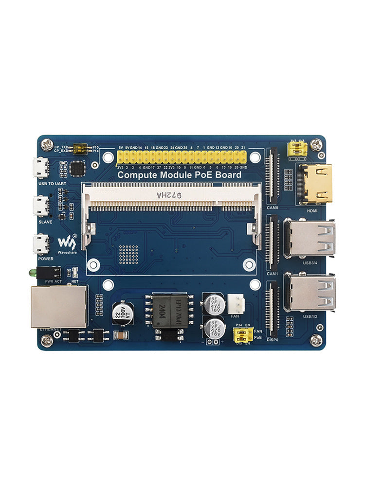 Raspberry Pi Compute Module Expansion Board CM4S/CM3 Baseboard POE Power Supply