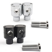 Handle Bar Riser Risers Mount Mounting Clamps Motorcycle Bike 7/8" 22mm Black