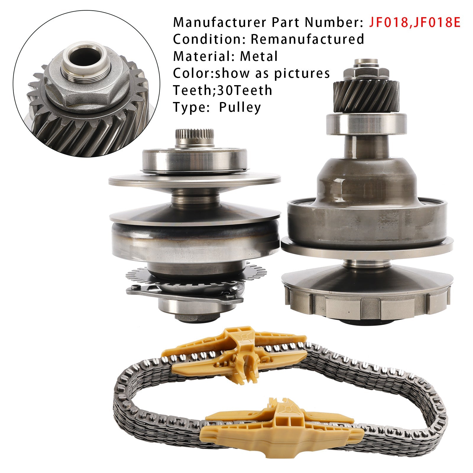 JF018 JF018E CVT Auto Transmission Pulley With Belt Chain For Nissan 30Teeth