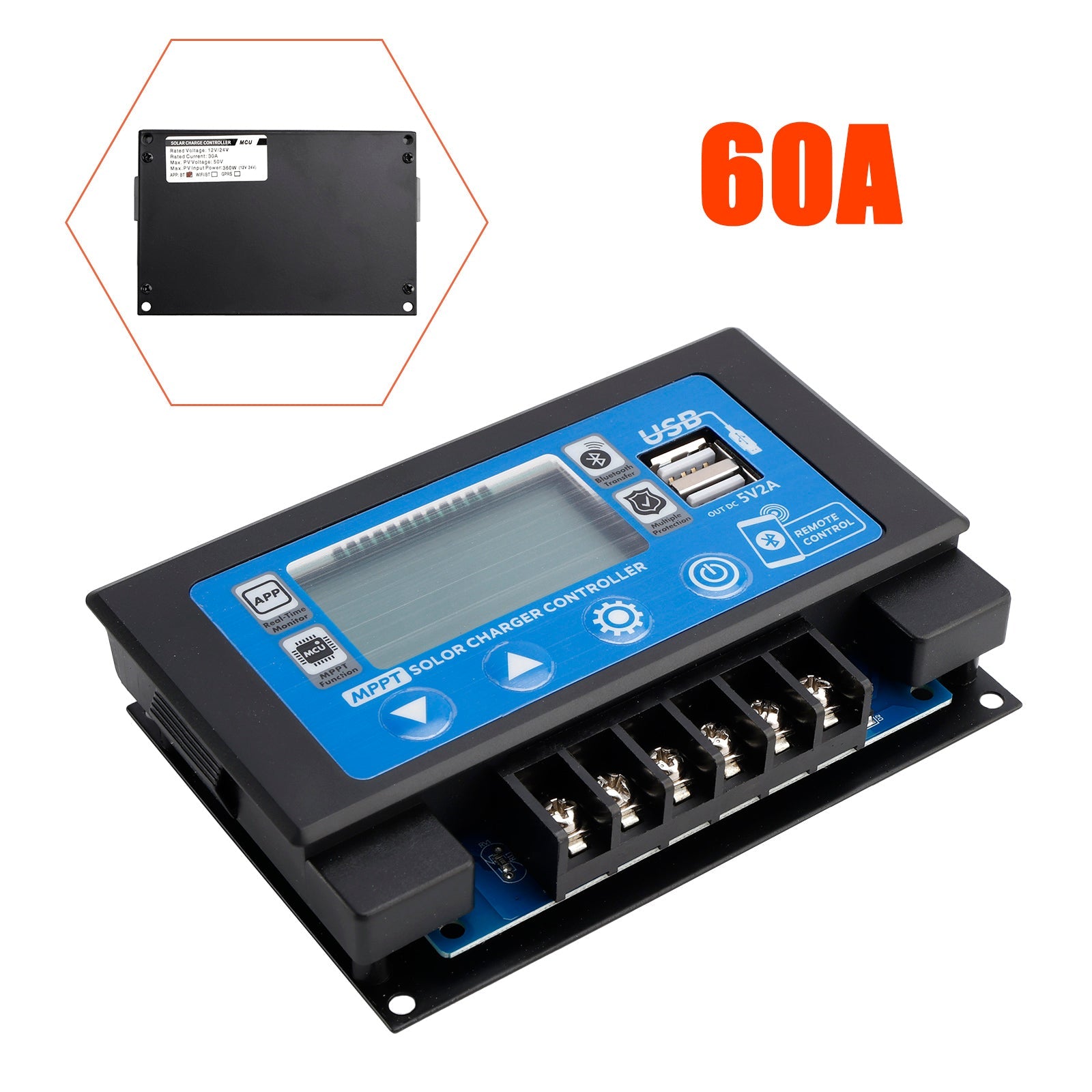 30A/60A Embedded Snap-On Energy Storage Dedicated MPPT Solar Controller Bluetooth