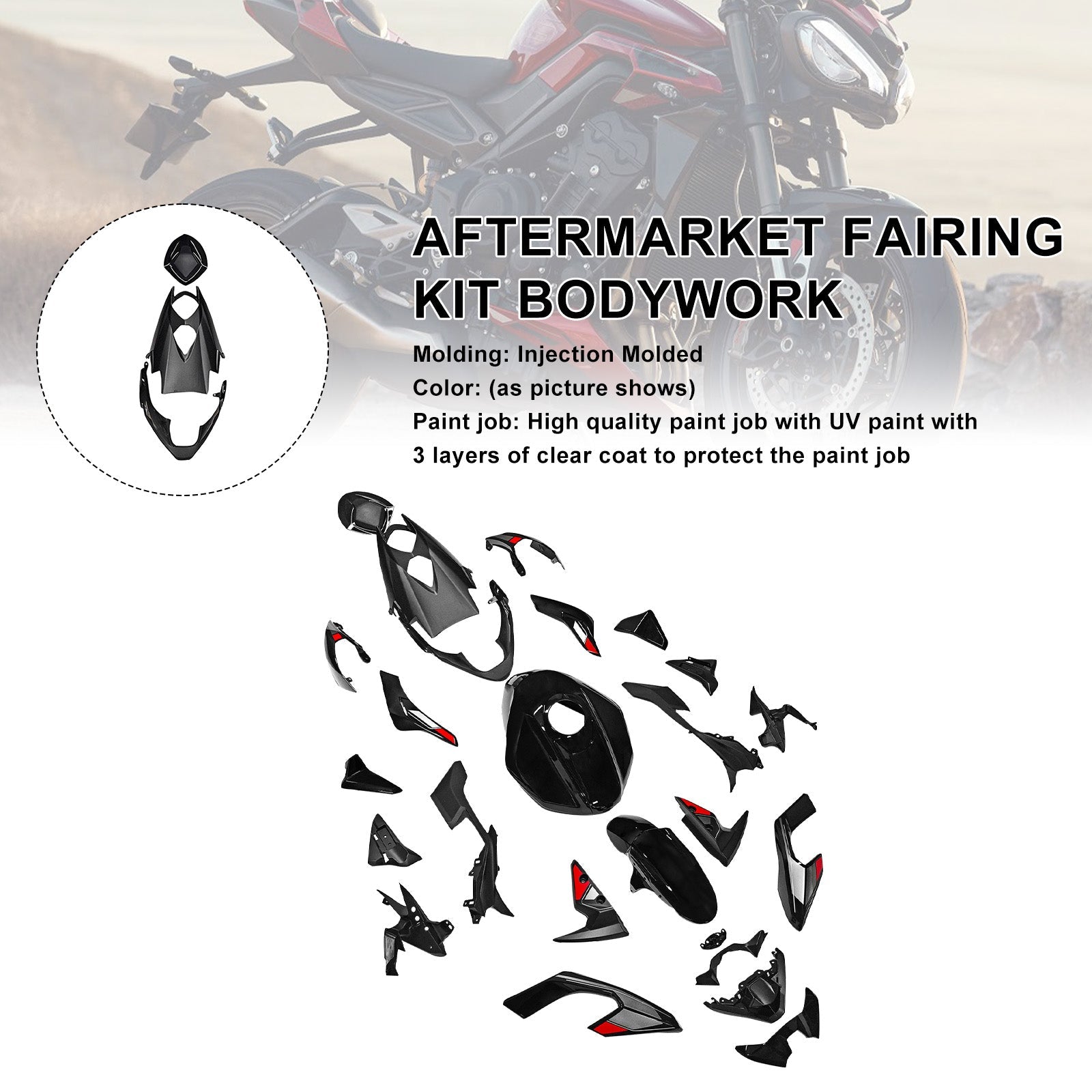 Injection Bodywork Fairing Kit for Street Triple 765 R/RS 2023-2025